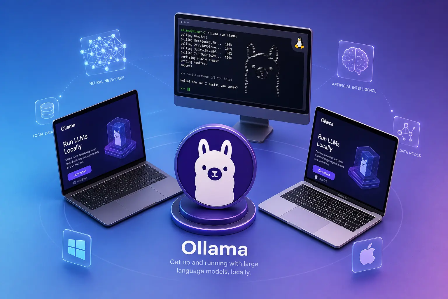 دانلود Ollama رایگان برای ویندوز، مک و لینوکس